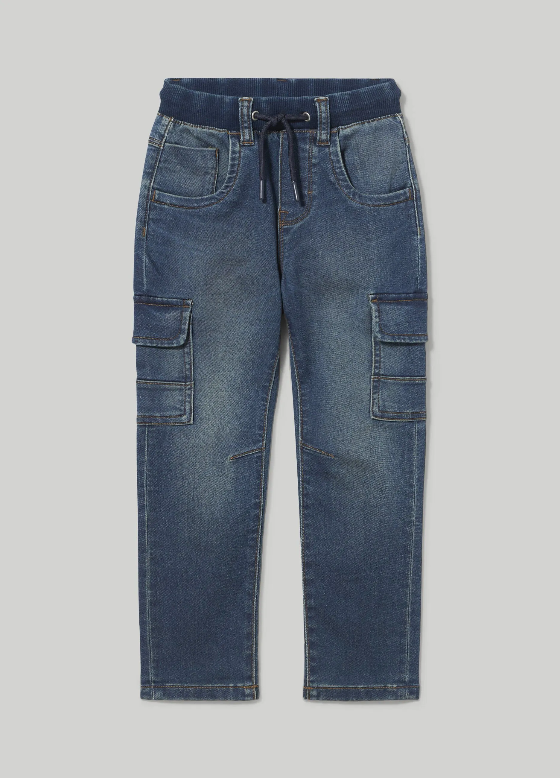 BLUKIDS  Joggers in felpa denim con tasche laterali bambino
